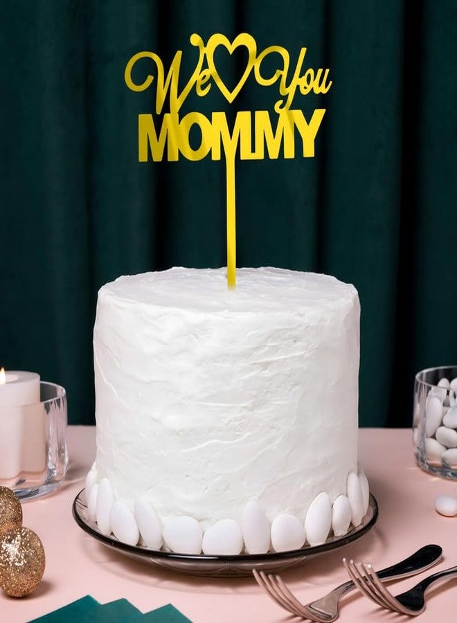 Juzfun زينة كيك جوزفن لحفلة عيد الأم، تصميم مومياء أكريليك على شكل حب | الحجم: 10 سم - Image 3